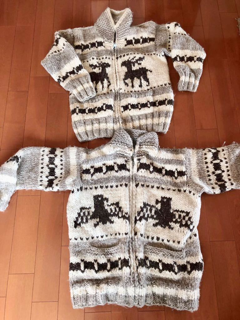 正規品カナダ製KANATAHAND KNITINC カウチンセーターカーディガン