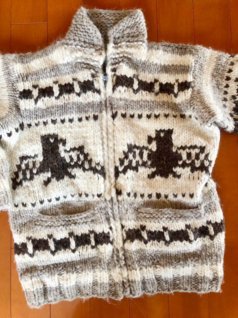 正規品カナダ製KANATAHAND KNITINC カウチンセーターカーディガン