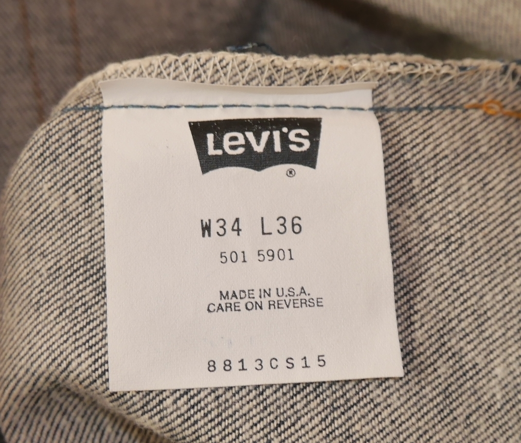1980 year -1990 period 501 unused dead stock W34L36 Elpa so factory Levi's the truth thing Vintage old clothes 66 previous term Levi\'s red ear 501xx505 latter term big EBig-E555