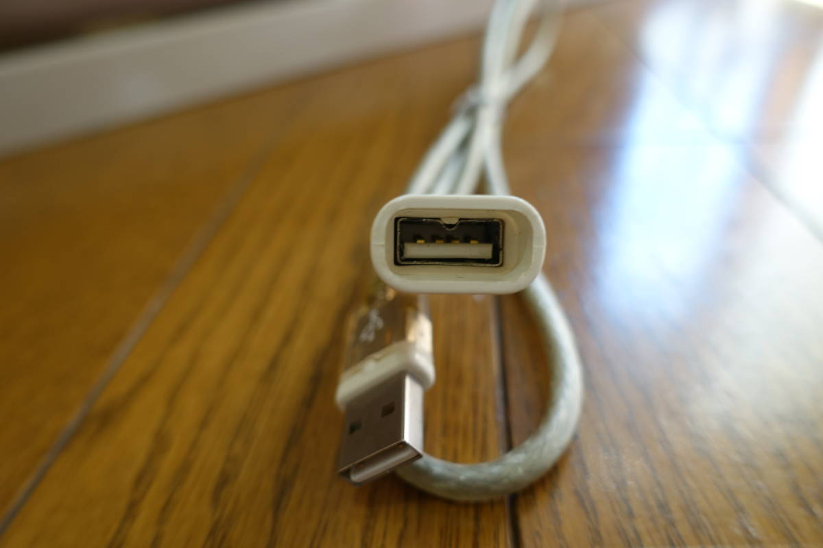 USBケーブル Type-A 延長 クリア 1m apple メス側くぼみアリの画像3