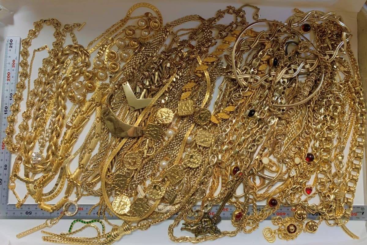 かもしれま 豪華 ゴールドカラー ネックレス 100点 極太 ブランド