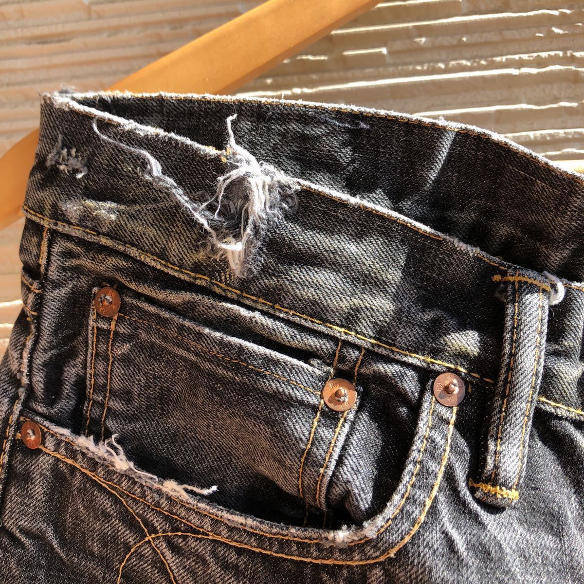 RRL Japanwovenselvedgedenim 3230 デニムパンツ SLIM ブーツカット　黒　アメリカ製_画像4