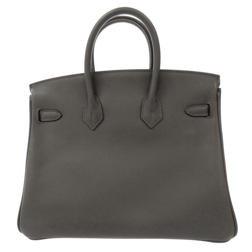 エルメス バーキン25 グラファイト/シルバー金具 ヴォージョナサン Z刻印 HERMES Birkin ハンドバッグ_画像3