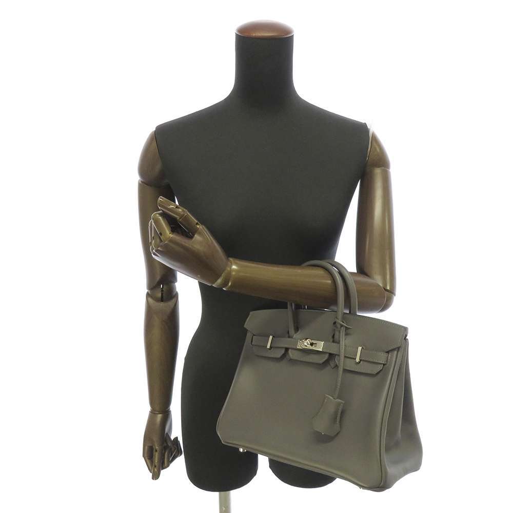 エルメス バーキン25 グラファイト/シルバー金具 ヴォージョナサン Z刻印 HERMES Birkin ハンドバッグ_画像5