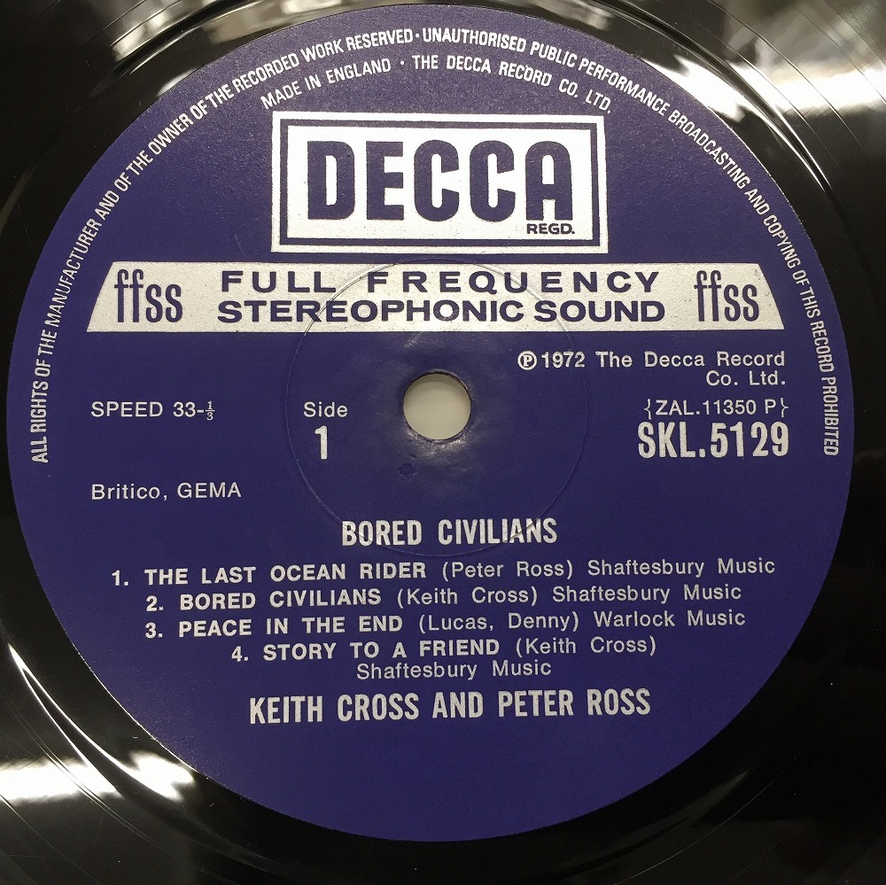 KEITH CROSS & PETER ROSS / BORED CIVILIANS (UK-ORIGINAL/BOXED