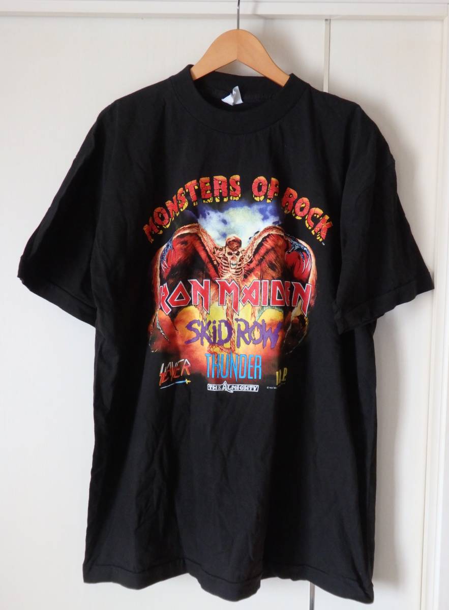 IRON MAIDEN アイアン・メイデン★Tシャツ XLサイズ★MONSTERS OF ROCK★DONINGTON PARK 22 AUGUST 1992★ブラック系 ロゴプリント_画像1