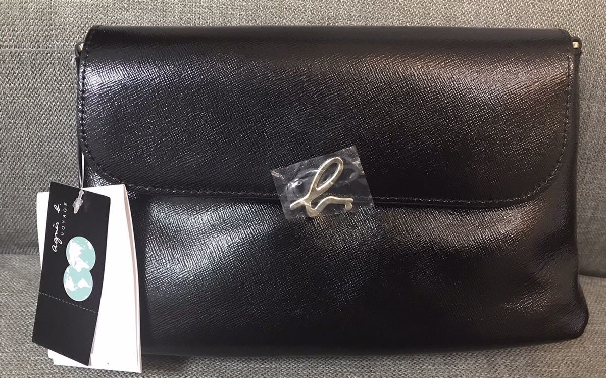 アニエスベー agnes b. ショルダーバッグ 未使用 黒 2way クラッチ