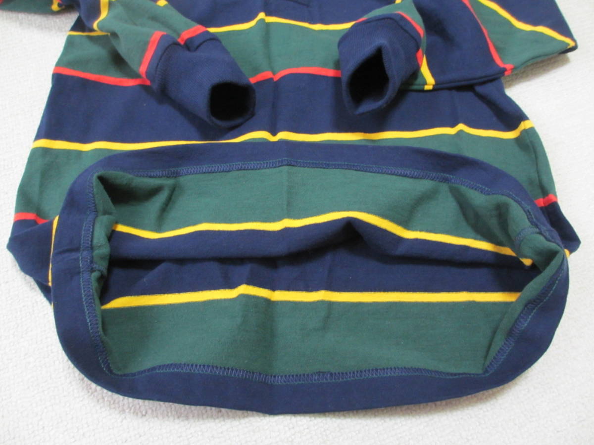 カナダ製 バーバリアン 長袖ラガーシャツ メンズSサイズ 人気色 紺×黄×緑×赤_画像3