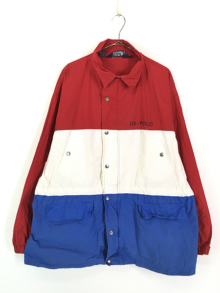 古着 90s POLO Ralph Lauren 「RL-67 1993」 比翼 トリコロール コットン ジャケット XL_画像1