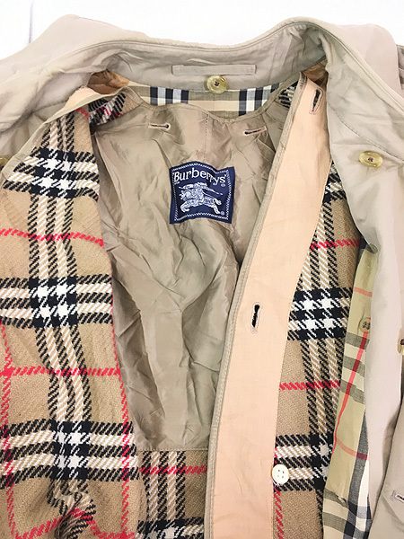 古着 80s 英国製 Burberrys チェック ライナー ダブルブレスト トレンチ コート フルセット!! 42S レディース 古着 90s England製 Burberrys チェック ライナー ダブルブレスト トレンチ コート L位 古着
