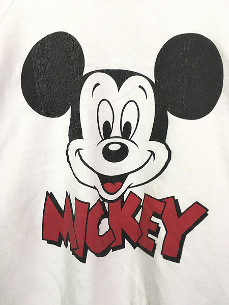 古着 80s USA製 Disney Mickey ミッキー BIG フェイス スウェット XL位 古着_画像2