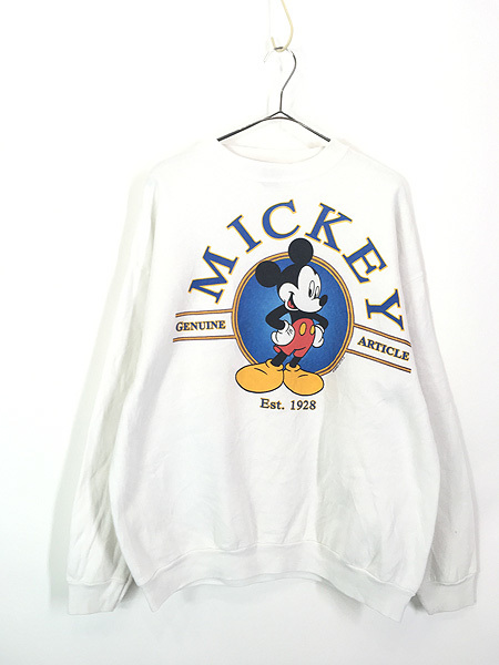 古着 90s USA製 Disney Mickey ミッキー BIG プリント スウェット トレーナー XL 古着_画像1