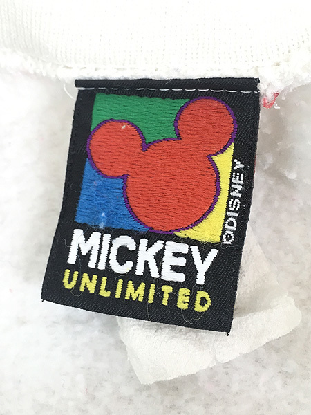 古着 90s USA製 Disney Mickey ミッキー BIG プリント スウェット トレーナー XL 古着_画像6