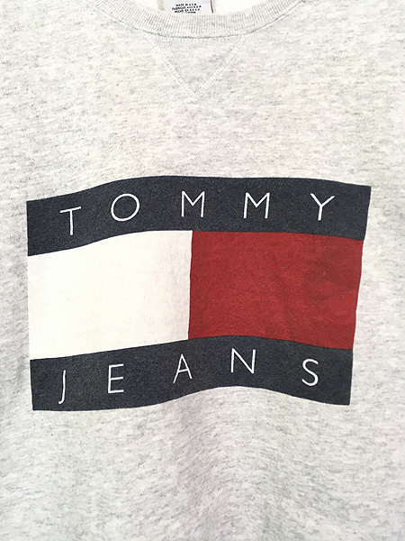 古着 90s USA製 TOMMY HILFIGER フラッグ BIG ロゴ スウェット トレーナー M 古着_画像2