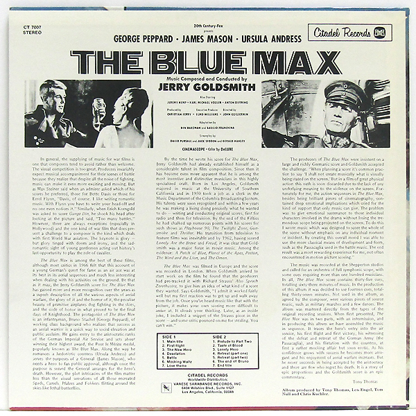 米国LP☆THE BLUE MAX JERRY GOLDSMITH ブルー・マックス サントラ(US