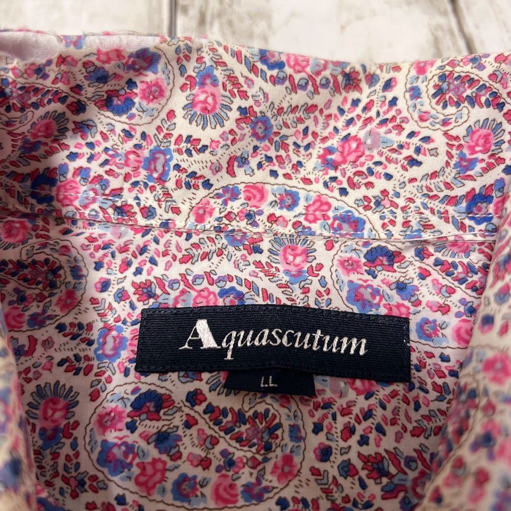 Aquascutum Aquascutum total pattern pattern shirt peiz Lee floral print snap-button retro art Vintage long sleeve shirt 