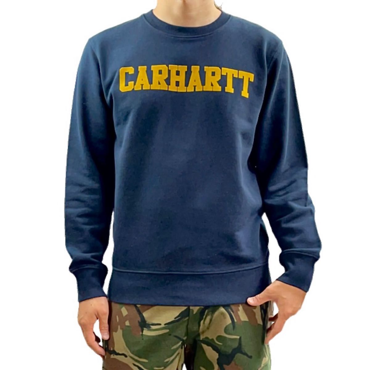 新品 カーハート carhartt wip フロッキープリント ロゴ カレッジ スクール スウェット トレーナー ワークストリート