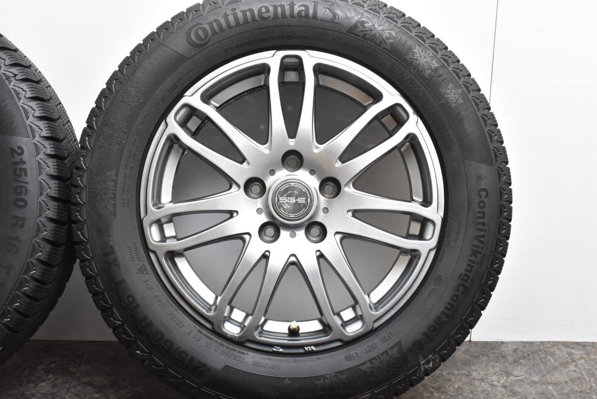 【程度良好品】ブランドル SGE 16in 6.5J +48 PCD114.3 コンチネンタル バイキングコンタクト6 215/60R16 オデッセイ ヴェゼル マークX_画像6