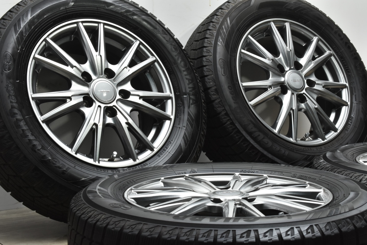 【美品】WEDS VELVA 15in 6J +43 PCD114.3 ヨコハマ アイスガード iG60 195/65R15 ノア ヴォクシー セレナ ステップワゴン 即納可能_画像2