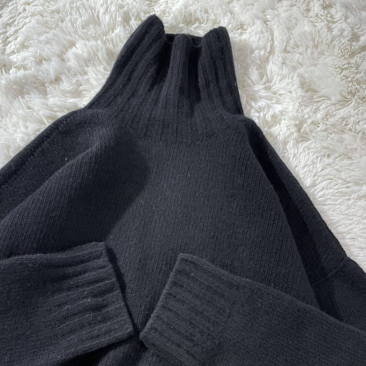 ユナイテッドトウキョウ UNITED TOKYO ウール&カシミヤ混ハイネック スプリングニットセーター黒サイズ100万