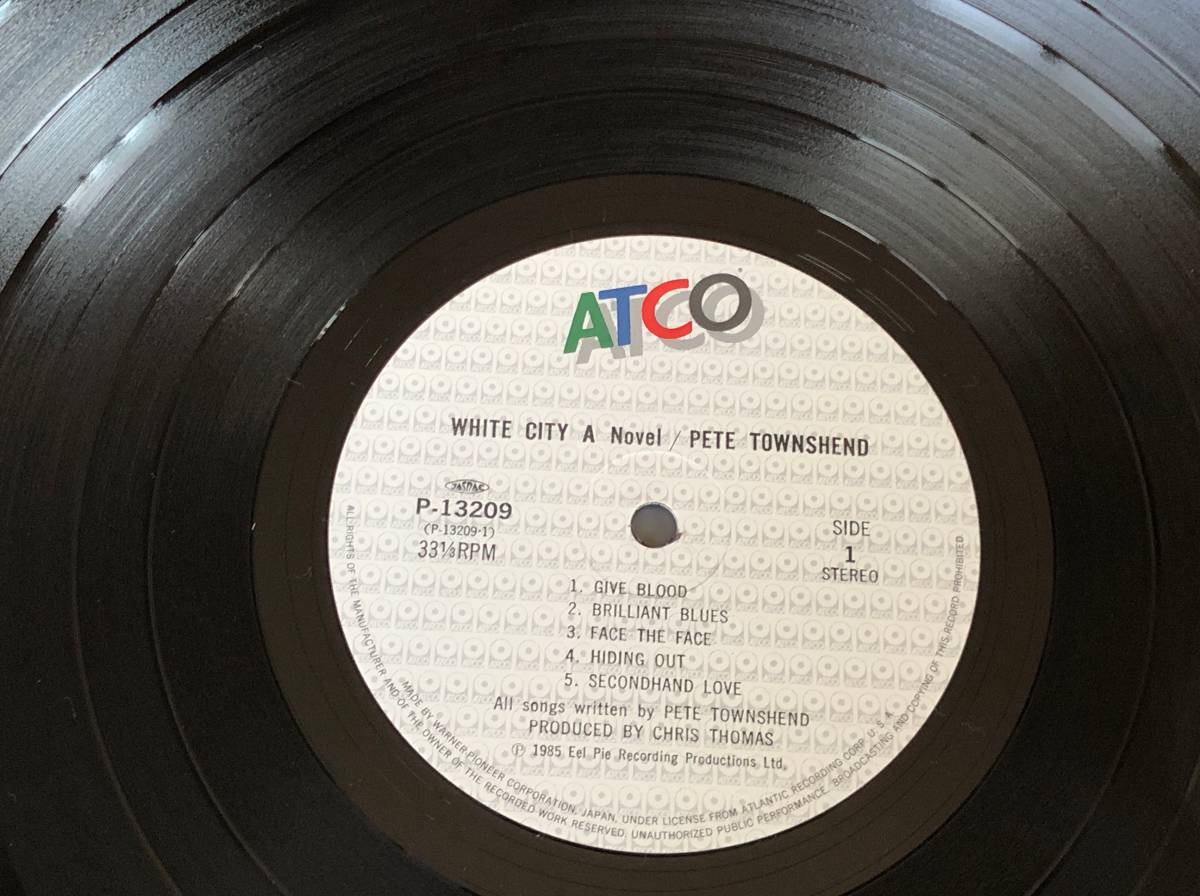 ピート・タウンゼンド/ホワイト・シティ 中古LP アナログレコード Pete Townshend The Who ザ・フー P13209 Vinyl_画像3