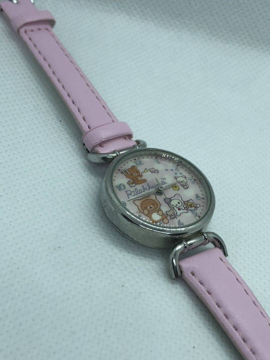  postage included [1000 jpy prompt decision ] Rilakkuma Kids & lady's wristwatch new goods Belt have been exchanged. . battery replaced operation has confirmed 