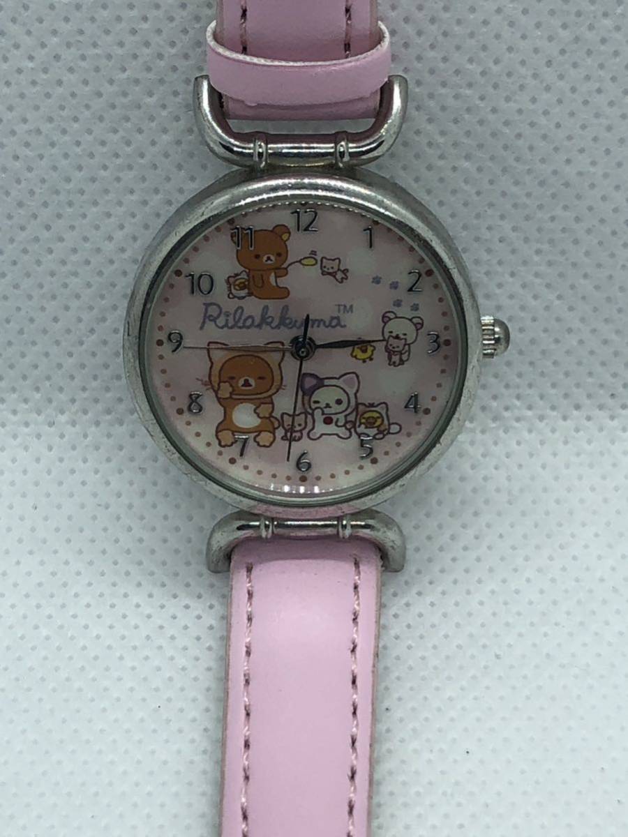  postage included [1000 jpy prompt decision ] Rilakkuma Kids & lady's wristwatch new goods Belt have been exchanged. . battery replaced operation has confirmed 