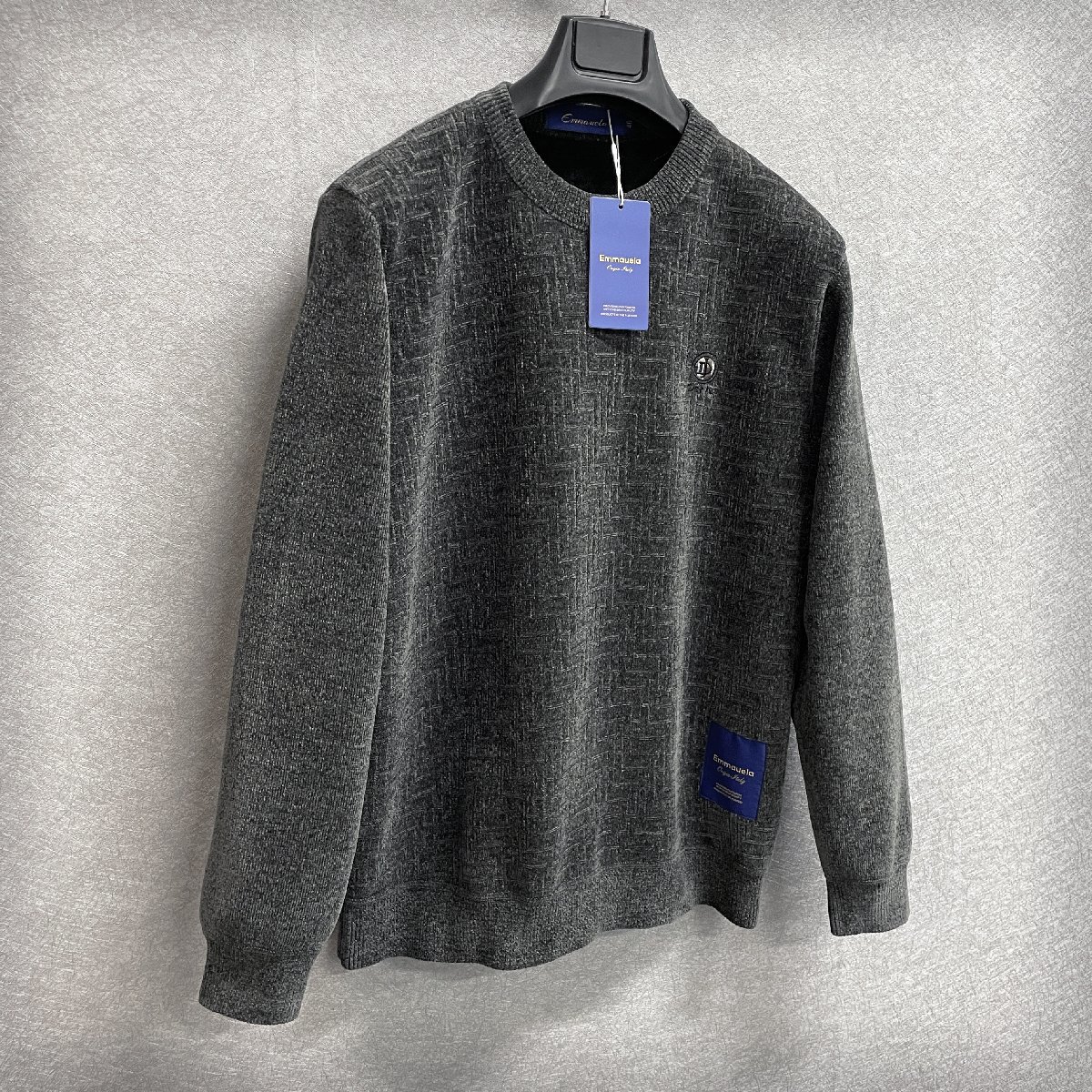 最安 カシミヤ防寒トレーナー Emmauela イタリア ミラノ発 肉厚 XL 50