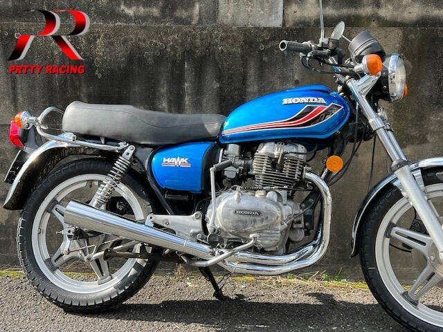 全国宅配無料 HONDA CB250NCB400N ホーク3 極 サイドクロスメガホン (ロング) マフラー メッキ マフラー本体(社外)