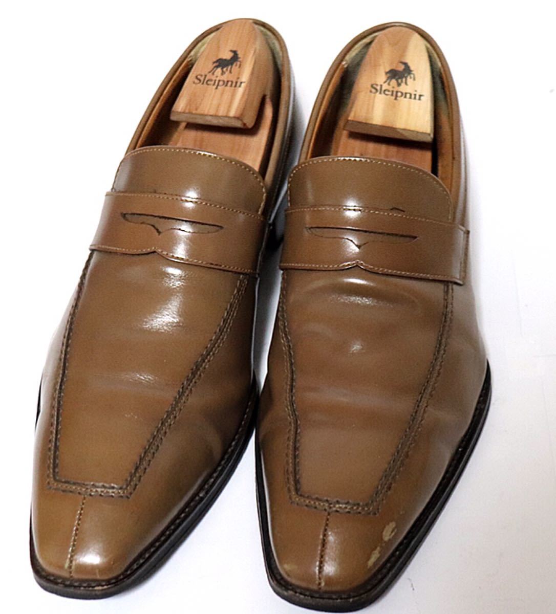 即決落札　REGAL 25㎝ ビジネスシューズ ローファー　ブラウン　Uチップ　910R 高級靴　本革　フォーマル　紳士靴　リーガル　送料無料！