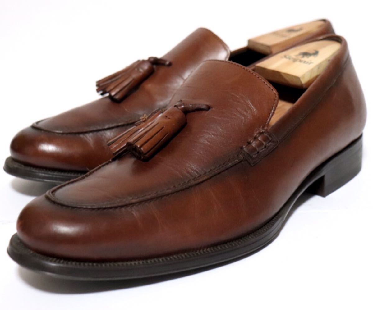 [良品] ZARA 41 25.5㎝　タッセルローファー ビジネスシューズ ブラウン　高級靴　本革　人気ブランド　紳士靴　フォーマル　送料無料！_画像2