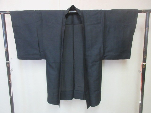 1円 良品 正絹 単衣 身丈96cm アンティーク 長羽織 男性用 紋なし 紗