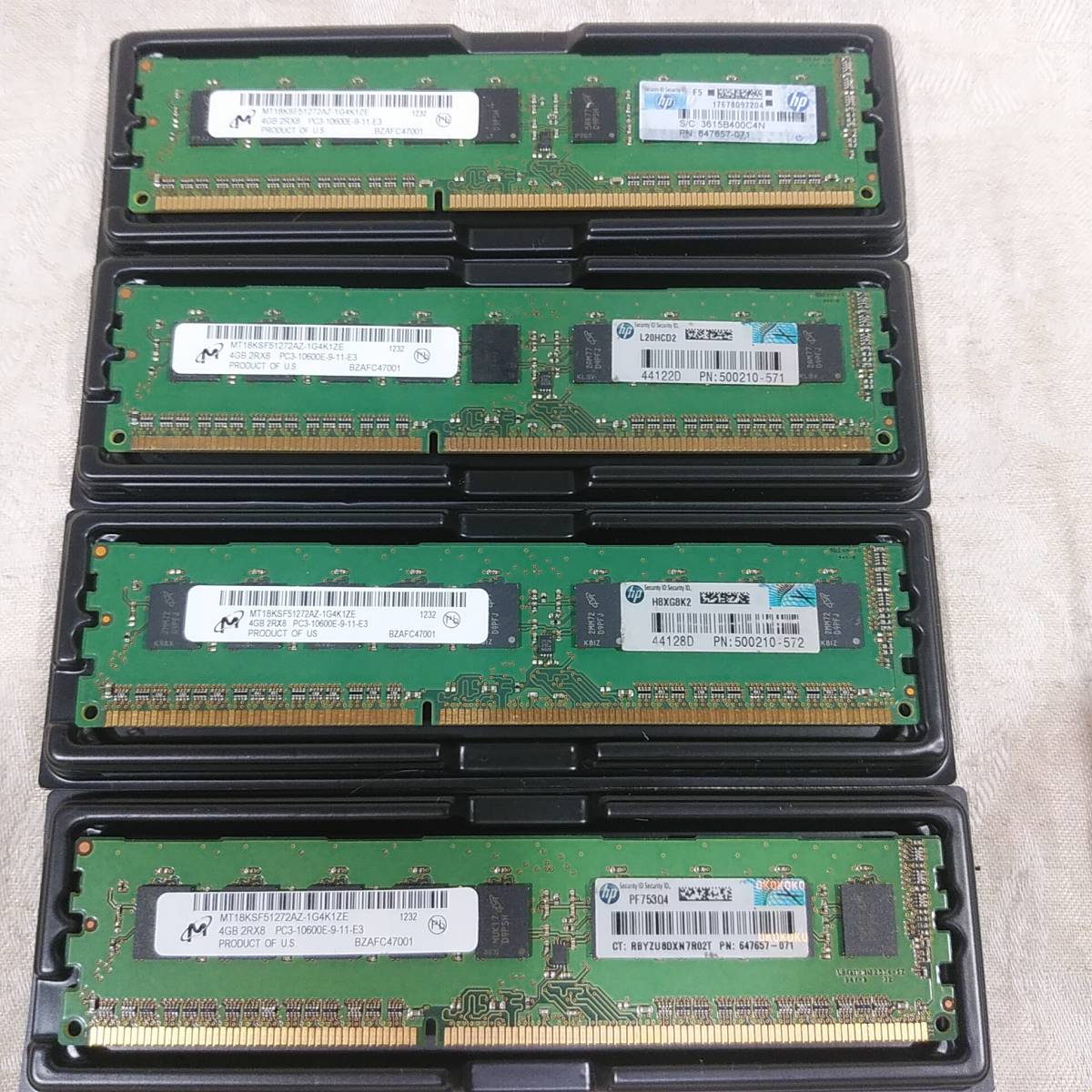 新品 Micron マイクロン 16GBメモリ(4GB×4) DDR3-1333MHz PC3-10600E 1.5V専用　 ECCサーバーメモリーRAM 送料無料_画像1