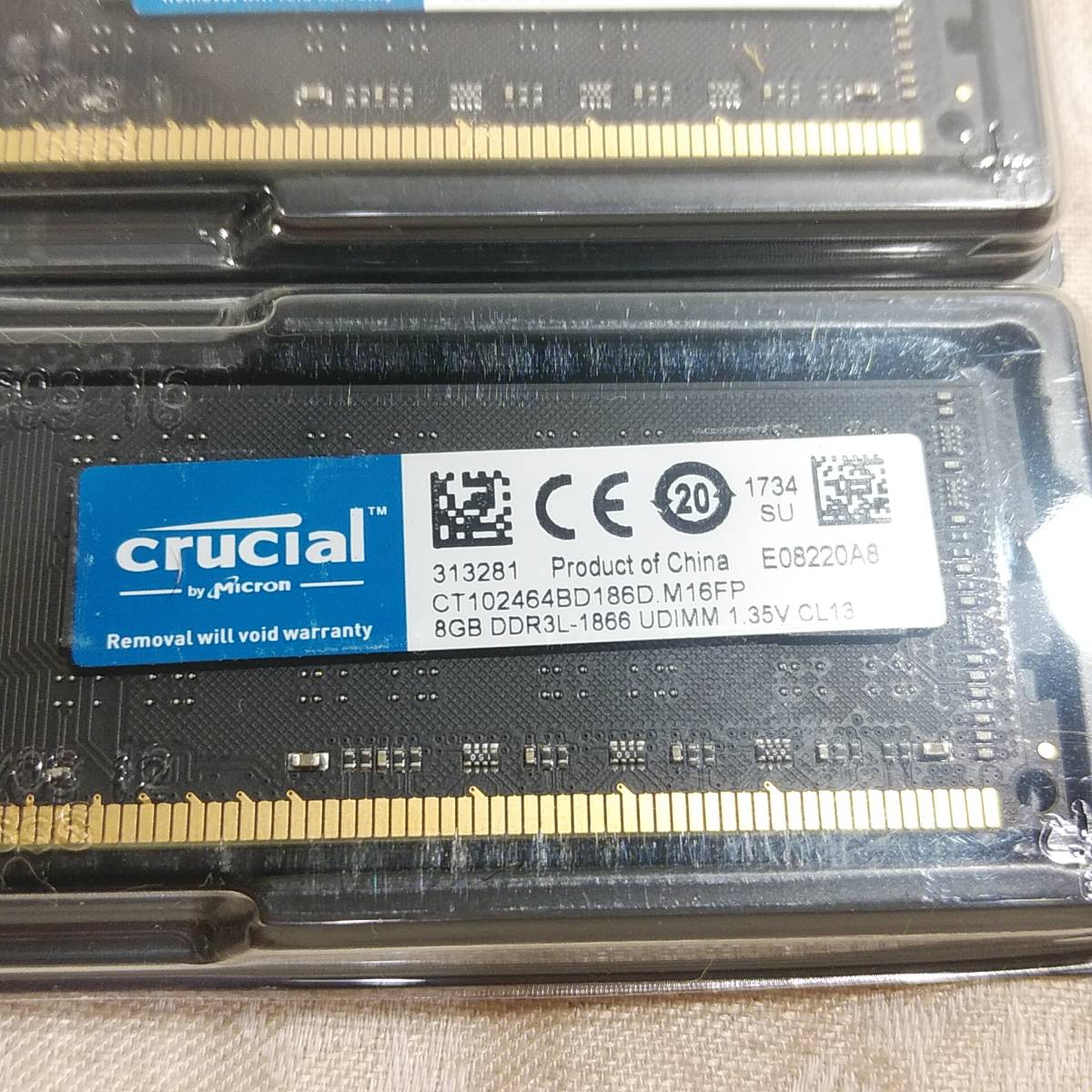 新品未使用 Crucialクルーシャル 32GB(8GB×4枚) 2RX8 DDR3L 1866MHz PC3L-14900U　DIMM 240pinデスクトップメモリ　送料無料