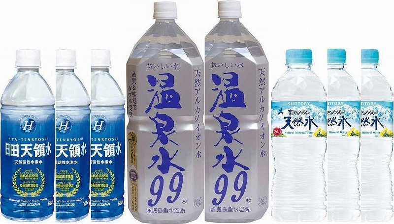  water minute .. drink 8 pcs set ( hot spring water 99( Kagoshima prefecture ) 2 ps natural water 3 today rice field heaven . water 3ps.@) 2000ml× 2 ps 500ml×6ps.