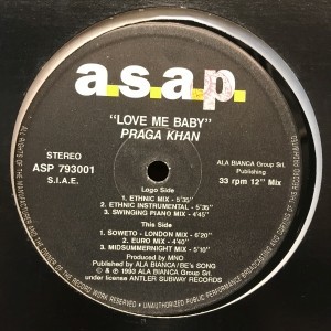 12inchレコード　PRAGA KHAN / LOVE ME BABY_画像1