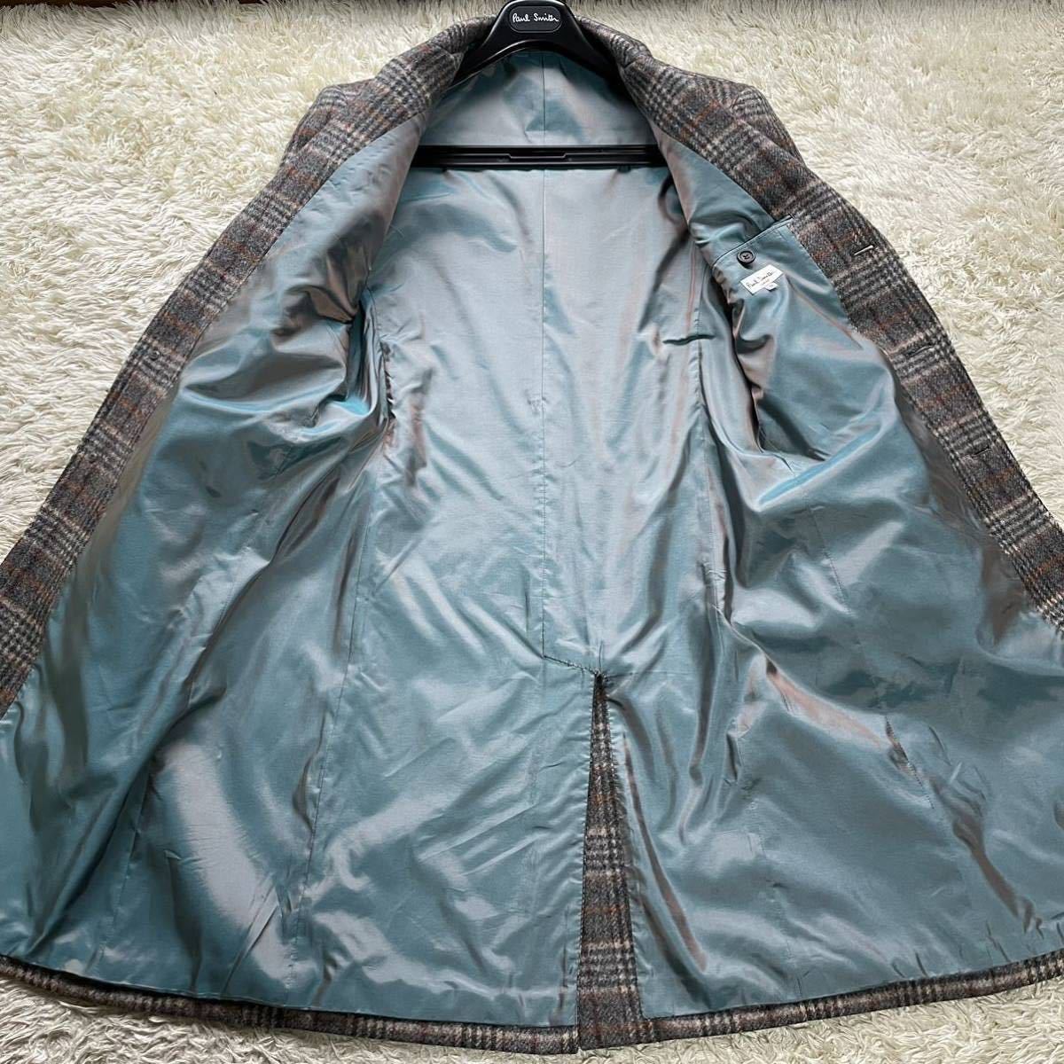 美品】ポールスミス チェスターコート チェック ウール グレー M www