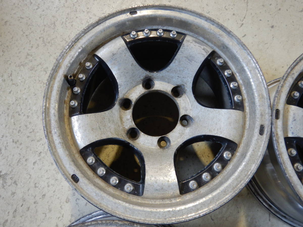 【着払いor札幌引取】 15×7J-14 6H PCD139.7 ハブ径108mm ホイール4本セット ランドクルーザー ランクル サーフ H-119