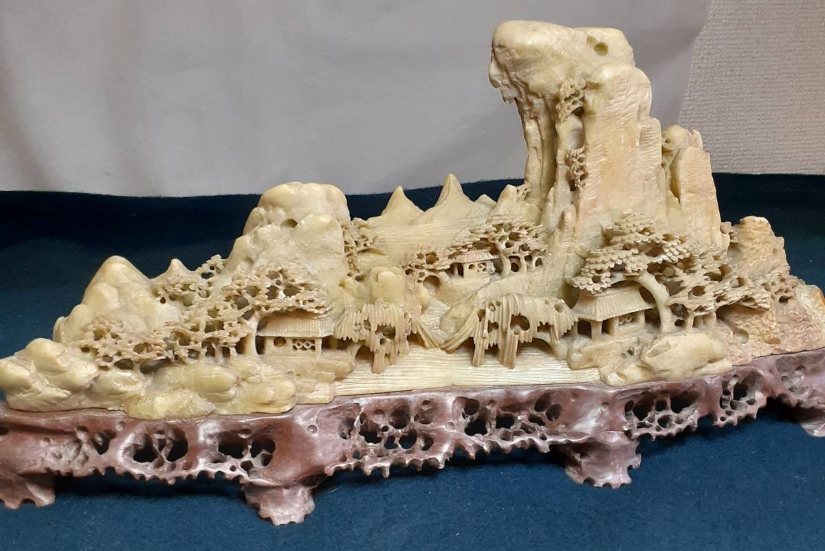 スマートスクラブス アンティーク 石細工 古代中国 古代台湾 風景像