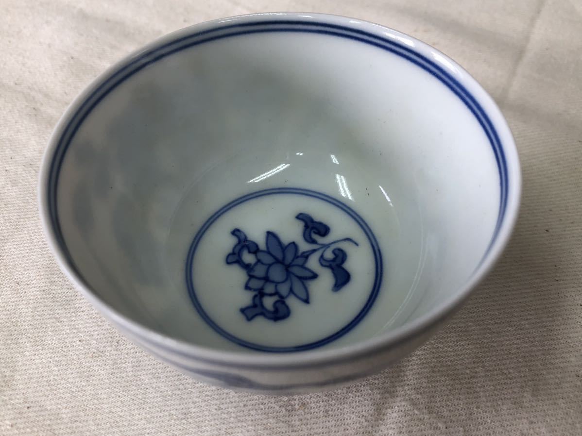 期間限定 中国 煎茶碗 一對 C R3930E 大明成化年製 白磁碗 即納
