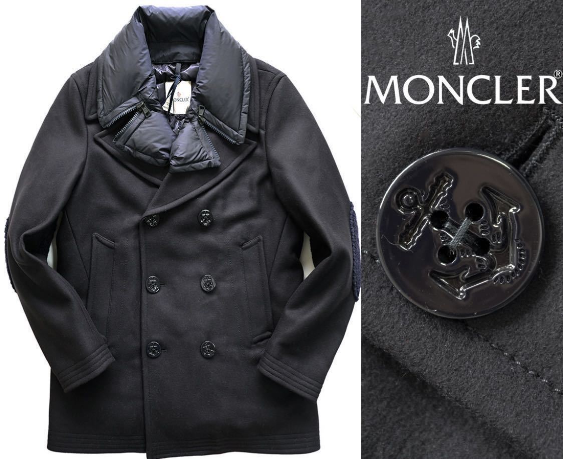 MONCLER/モンクレール メルトンウールPピーコート BRUAT