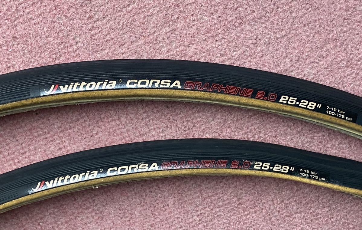 *中古・走行少*ヴィットリア/vittoria*コルサ/CORSA*25mm*ブラック/パラサイド*2本*_画像1