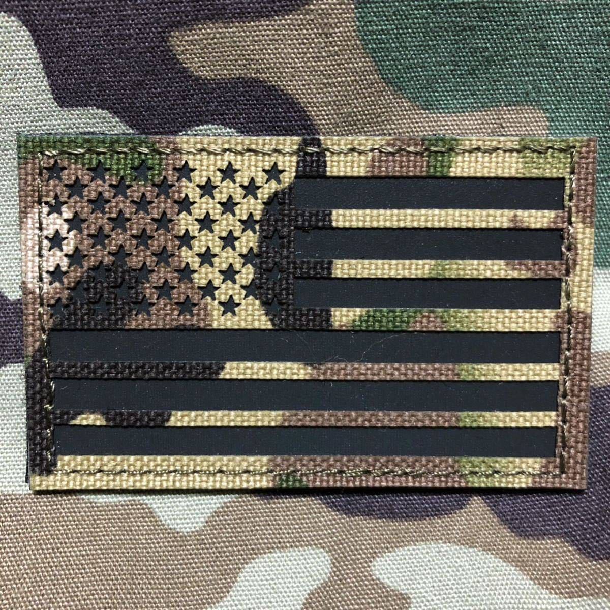 USA FLAG 星条旗 国旗 PVCラバー ミリタリー パッチ ワッペン カモフラ マルチカム 左右 サバゲー リメイクの画像4