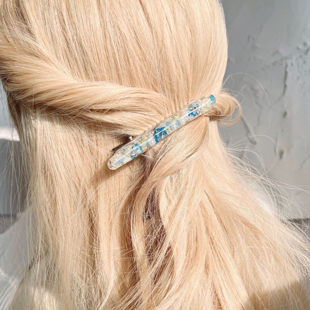 ヘアクリップ ヘアアクセサリー ヘアバレッタ バレッタ ヘアピン ヘアクリップ ワニクリップ 水色 ゴールド バナナクリップ