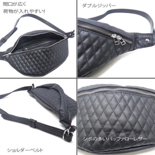 送料0 【HEAVY】 FANNY PACK ファニーパック ダイヤステッチ ボディバッグ リアルレザー バッファローレザー BODYBAG 牛革 ORANGE オレンジの画像5