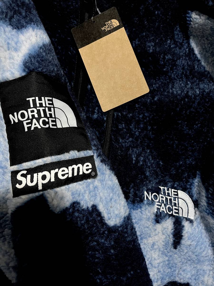 【国内正規保証S】Supreme The North Face Bleached Denim Print Fleece Jacke　フリース_画像2