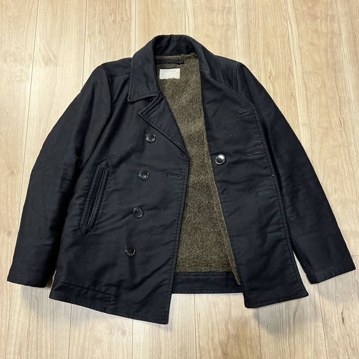 【高級】cootie クーティー 裏ボア アルパカ混 デッキジャケット Pコート ジャケット 黒 ブラック メンズ ルード系 R-3843