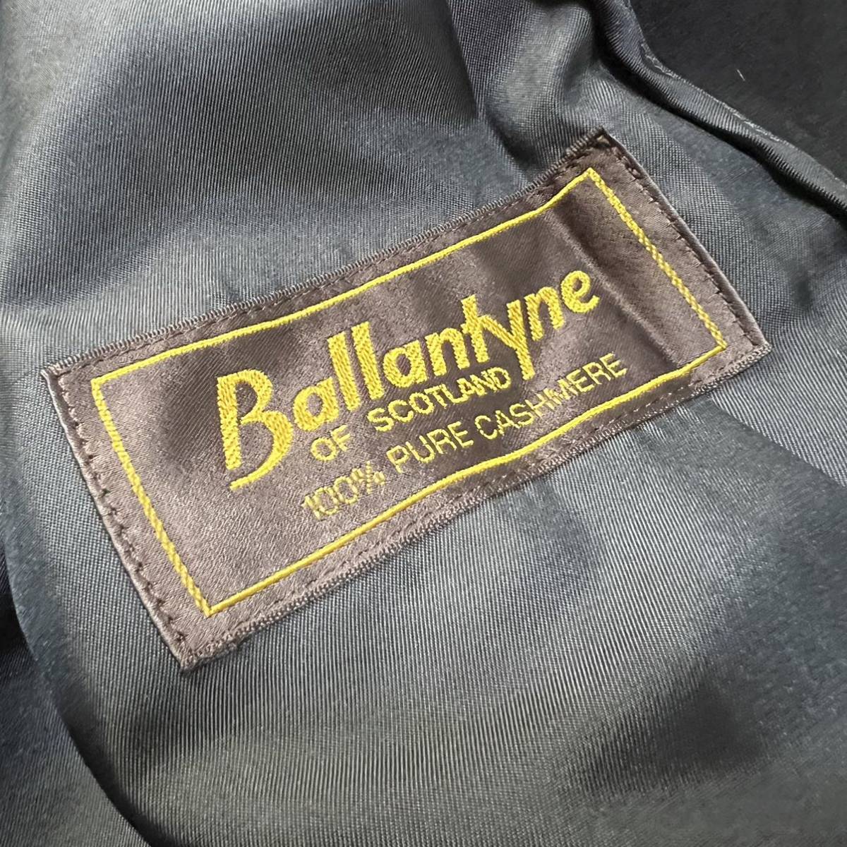 【カシミア100%】最高級 Ballantyne of SCOTLAND バランタイン ステンカラーコート カシミヤ 黒 ブラック メンズ スコットランド R-3851_画像8