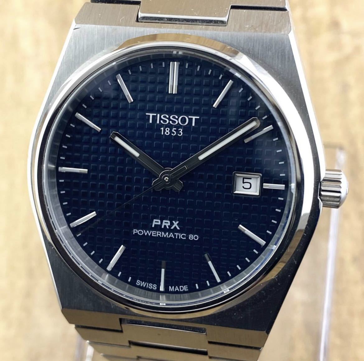 TISSOT ティソ 腕時計 メンズ AT 自動巻 PRX ブルー文字盤 POWERMATIC パワーマチック 80 ブルー文字盤 