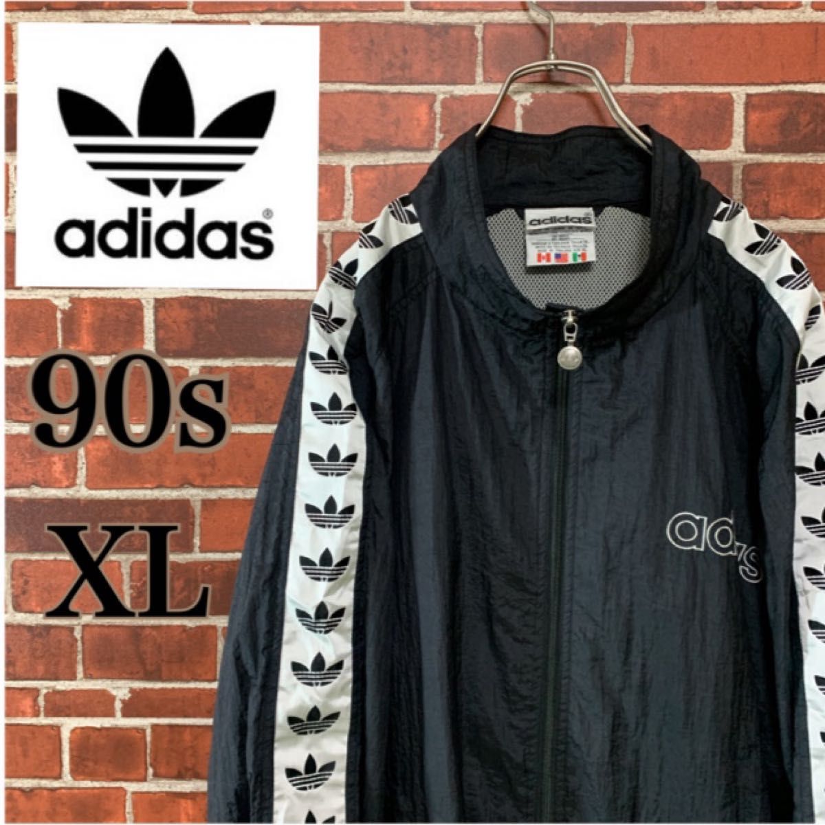 希少デザイン】90s 万国旗タグ adidas アディダス アーム